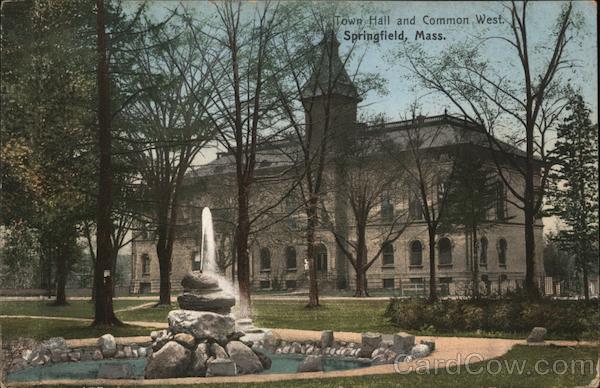 Town Hall and Common West Springfield Massachusetts