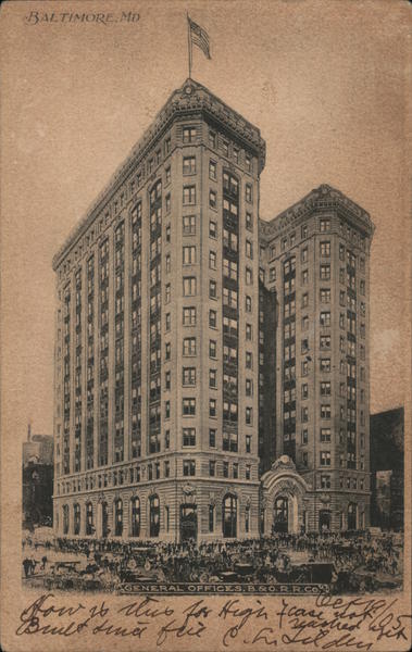 General Office, B & O R.R. Co. Baltimore Maryland