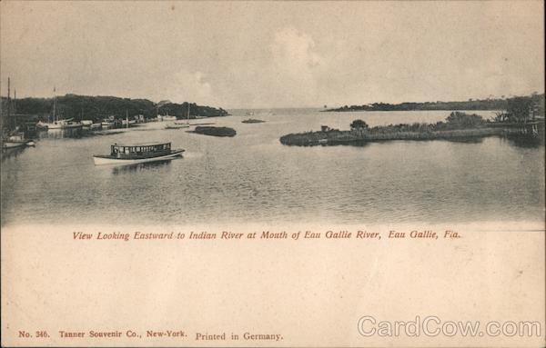 View Looking Eastward to Indian River at Mouth of Eau Gallie River Florida