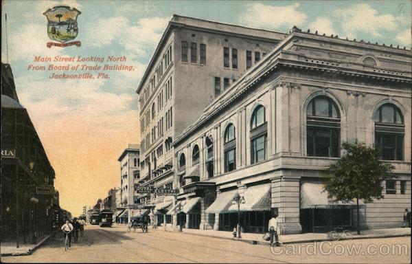 Main Street Looking North from Board of Trade Building Jacksonville Florida