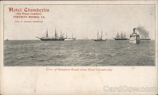 View of Hampton Roads from Hotel Chamberlin Fort Monroe Virginia