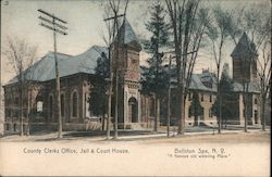 County Clerks Office, Jail & Court House, "A Famous Old Watering Place" Postcard