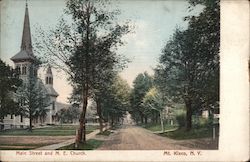 Main Street and M.E. Church Mount Kisco, NY Postcard Postcard Postcard