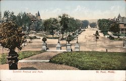 Summit Avenue and Park St. Paul, MN Postcard Postcard Postcard