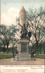 Crispus Attucks Monument Commemorating Massacre of 1770 Postcard