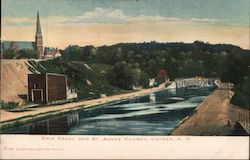 Erie Canal and St. Agnes Church Postcard