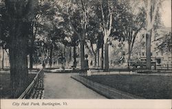 City Hall Park Burlington, VT Postcard Postcard Postcard