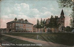 Pleasant and Davis Street Schools Postcard