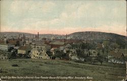 Birds Eye View Factory District from Powder House Hill Looking West Postcard