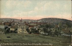 Birds Eye View Factory District from Powder House Hill Looking West Postcard