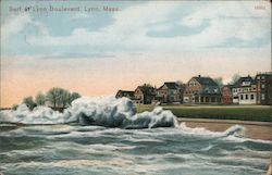 Surf at Lynn Boulevard Massachusetts Postcard Postcard Postcard