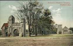 Entrance to Pittsfield Cemetery Massachusetts Postcard Postcard Postcard