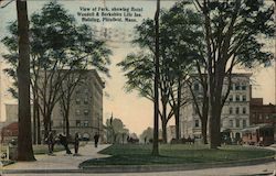 View of Park, Showing Hotel Wendell & Bershire Life Ins. Pittsfield, MA Postcard Postcard Postcard