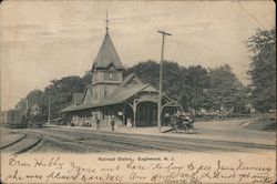 Railroad Sation Englewood, NJ Postcard Postcard Postcard