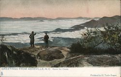 Greetings from Asheville - Above the Clouds North Carolina Postcard Postcard Postcard