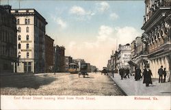 East Broad Street Looking West from Ninth Street Postcard