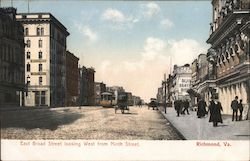 East Broad Street Looking West from Ninth Street Richmond, VA Postcard Postcard Postcard