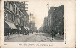 Main Street, Looking South Bridgeport, CT Postcard Postcard Postcard