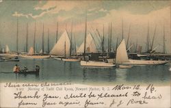 Morning of Yacht Club Races, Newport Harbor Rhode Island Postcard Postcard Postcard