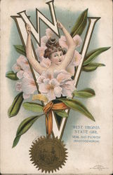 West Virginia State Girl Postcard Postcard Postcard