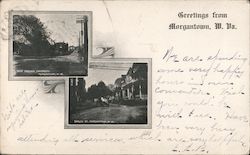 Views of West Virginia University and Spruce Street Morgantown, WV Postcard Postcard Postcard