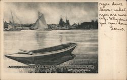 View on Chincoteague Water Front Virginia Postcard Postcard Postcard