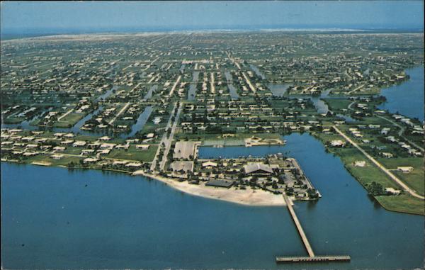 Cape Coral Yacht Club and Recreational Complex. Fishing Pier on Caloosahatchee River in Foreground Florida