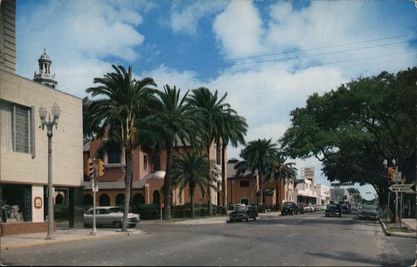 Looking Northward along Fort Harrison Avenue in Downtown Clearwater, Florida