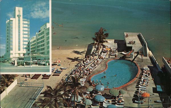 St. Moritz Hotel, Pool, and Cabana Club on the Ocean at 16th Street Miami Beach Florida
