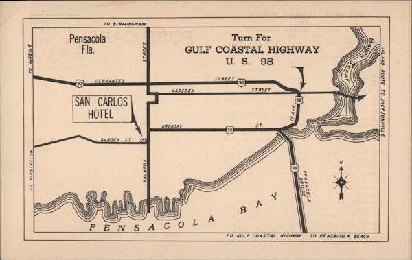 San Carlos Hotel Map Pensacola Florida