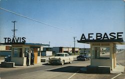 Main Gate to Travis Air Force Base Postcard