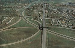 Exit 50, New York Thruway This Aerial View Shows the Tri-Level Bridge To and From Niagara Falls Postcard