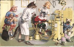Cats at a Dentist Office Postcard