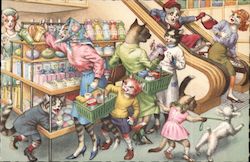 Cats Shopping in a Store Postcard
