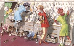 Cats Buying Greeting Cards Postcard