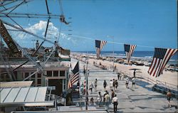 Gay Crowds Parade the Boardwalk Along the Ocean Beach Postcard