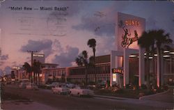 "Motel Row-Miami Beach" Postcard
