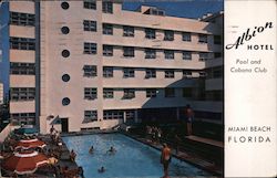The Albion Hotel, Pool and Cabana Club Postcard