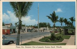 Ocean Ave Business Area at Popular Rivera Beach, Florida Postcard