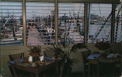 View of Harbor from Dining Room of the A & B Lobster House Postcard