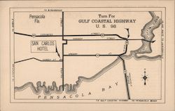 San Carlos Hotel Map Postcard