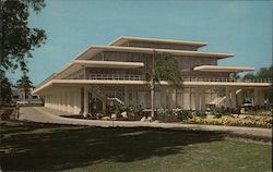 Beautiful Tropical Plantings Surround Municipal Auditorium Postcard