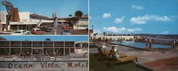 "Brand New" The Ocean Villa Motel Directly on "The World's Most Famous Beach" Large Format Postcard