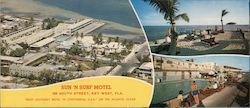 Sun 'N Surf Motel "Most Southerly Motel in Continental U.S.A." on the Atlantic Ocean Large Format Postcard