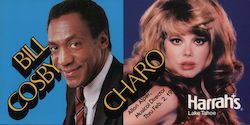 Bill Cosby and Charo - Harrah's Lake Tahoe Large Format Postcard