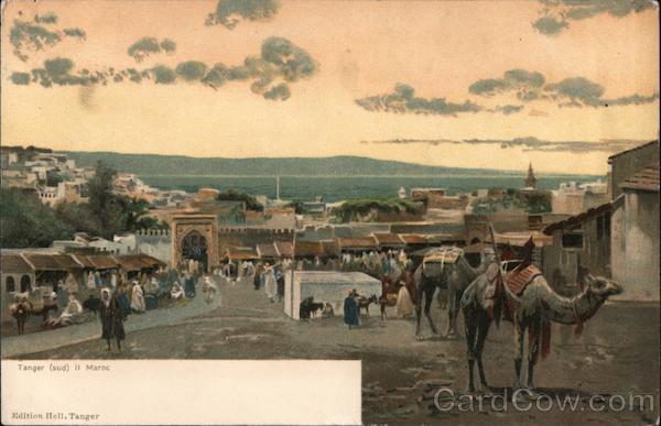 Street Scene with Camels, Strait of Gibraltar Tangier Morocco