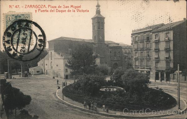 Plaza de San Miguel, the Puerta del Duque de la Victoria Zaragoza Spain