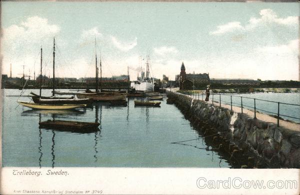 Trelleborg Harbour - Central Station in Background Sweden