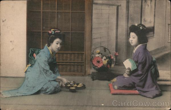 Two ladies having tea. Japan