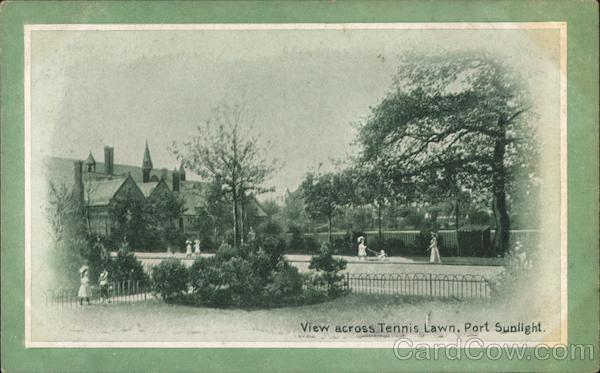 View across Tennis Lawn. Port Sunlight UK Merseyside